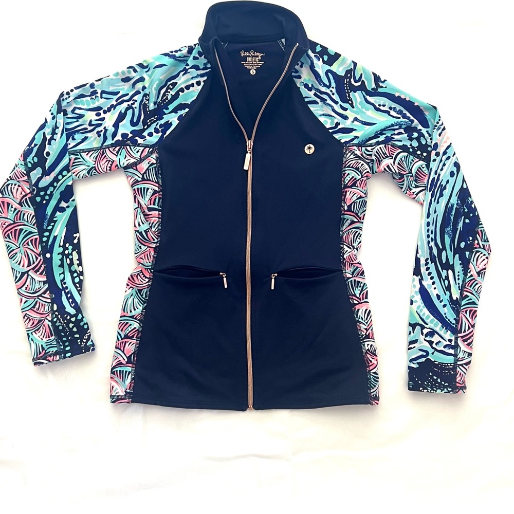 Lilly Pulitzer Luxletic Navy Zip front Jacket
